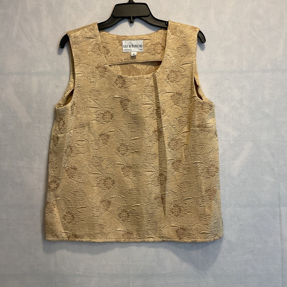 Vintage Lily And Taylor Suite Blouse Gold Women 12 Intricate View 2
